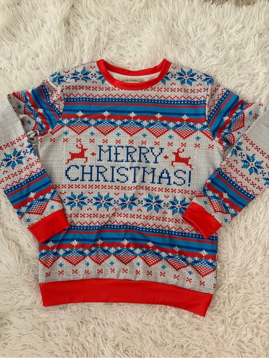 Sweaters - Mainfini Ugly Christmas Sweater Oversized M Merry Christmas Reindeer